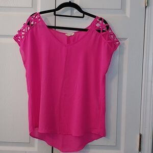 E  M. hot pink blouse Sz L
